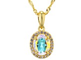 Mercury Mist® Topaz 18k Yellow Gold Over Sterling Silver Pendant With Chain 2.06ctw