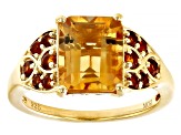Golden Yellow Citrine 18k Yellow Gold Over Sterling Silver Ring 3.16ctw