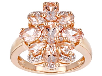 Picture of Morganite With White Zircon 18k Rose Gold Over Sterling Silver 2.09ctw