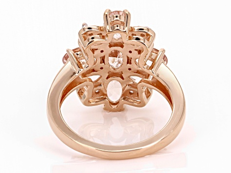 Morganite With White Zircon 18k Rose Gold Over Sterling Silver 2.09ctw