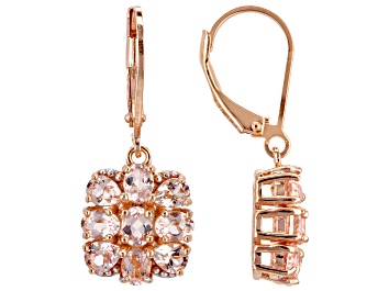 Picture of Morganite 18k Rose Gold Over Sterling Silver Earrings 2.07ctw