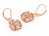 Morganite 18k Rose Gold Over Sterling Silver Earrings 2.07ctw