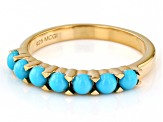 Sleeping Beauty Turquosie 18k Yellow Gold Over Sterling Silver Ring