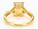 Yellow Citrine With Yellow Diamond 18k Yellow Gold Over Sterling Silver Ring 1.76ctw