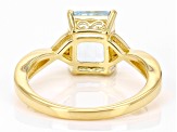 Sky Blue Topaz With Blue Diamond 18k Yellow Gold Over Sterling Silver Ring 2.53ctw