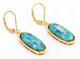 Blue Composite Turquoise 18k Yellow Gold Over Sterling Silver Earrings