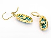 Blue Composite Turquoise 18k Yellow Gold Over Sterling Silver Earrings