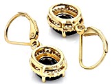 Black Spinel with White Zircon 18k Yellow Gold over Sterling Silver Earrings 4.12ctw