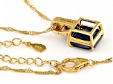 Lab Created Sapphire 18k Yellow Gold Over Sterling Silver Pendant With Chain 5.11ctw