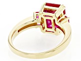 Lab Created Ruby 18k Yellow Gold Over Sterling Silver Ring 3.84ctw