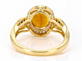 Madeira Citirine With Diamond and White Zircon 18k Yellow Gold Over Sterling Silver Ring 2.13ctw