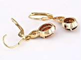 Madeira Citrine With Diamond & White Zircon 18k Yellow Gold Over Sterling Silver Earrings 2.40ctw