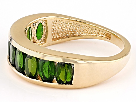 Green Chrome Diopside 18k Yellow Gold Over Sterling Silver Ring 2.11ctw