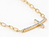 White Zircon 18k Yellow Gold Over Sterling Silver Necklace 0.31ctw