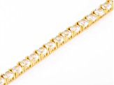 White Lab Created Sapphire 18k Yellow Gold Over Sterling Silver Bracelet 11.19ctw