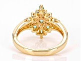 Emerald 18k Yellow Gold Over Sterling Silver Ring 0.53ctw