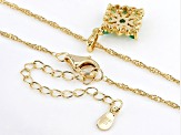 Emerald 18k Yellow Gold Over Sterling Silver Pendant With Chain 0.53ctw