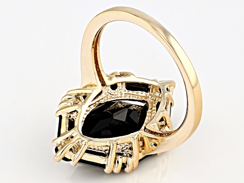 Black Spinel 18k Yellow Gold Over Sterling Silver Ring 6.29ctw - WIG560