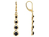 Black Spinel 18k Yellow Gold Over Sterling Silver Dangle Earrings 1.88ctw