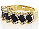 Black Spinel With White Zircon 18k Yellow Gold Over Sterling Silver Ring 1.61ctw