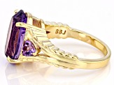 Purple Amethyst 18k Yellow Gold Over Sterling Silver Ring 4.57ctw