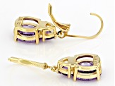 Amethyst 18k Yellow Gold Over Sterling Silver Earrings 4.00ctw