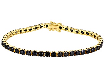 Picture of Black Spinel 18k Yellow Gold Over Sterling Silver Bracelet 12.07ctw