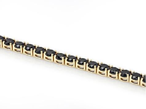 Black Spinel 18k Yellow Gold Over Sterling Silver Bracelet 12.07ctw