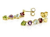 Multi-Gemstone 18k Yellow Gold Over Sterling Silver Earrings 3.81ctw