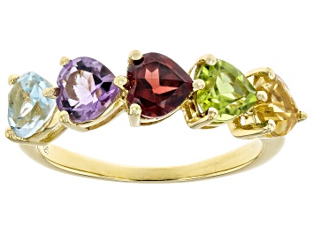 Picture of Multi-Gemstone 18k Yellow Gold Over Sterling Silver Ring 2.30ctw