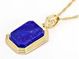 Lapis Lazuli 18k Yellow Gold Over Sterling Silver Pendant With Chain