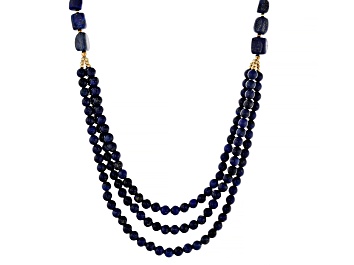 Picture of Lapis Lazuli 18k Yellow Gold Over Sterling Silver Necklace