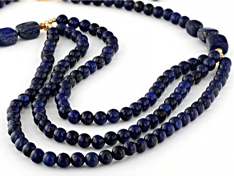 Lapis Lazuli 18k Yellow Gold Over Sterling Silver Necklace - WIG600 ...