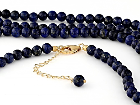 Lapis Lazuli 18k Yellow Gold Over Sterling Silver Necklace