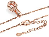 Morganite, Pink Sapphire, White Zircon 18k Rose Gold Over Sterling Silver Pendant With Chain 1.15ctw