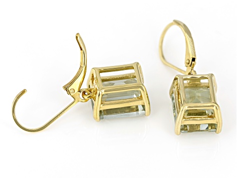 Prasiolite 18k Yellow Gold Over Sterling Silver Earrings 7.09ctw