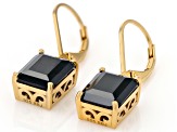 Black Spinel 18k Yellow Gold Over Sterling Silver Earrings 5.00ctw