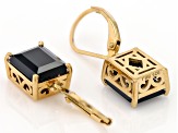 Black Spinel 18k Yellow Gold Over Sterling Silver Earrings 5.00ctw