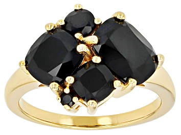 Picture of Black Spinel 18k Yellow Gold Over Sterling Silver Ring 5.14ctw