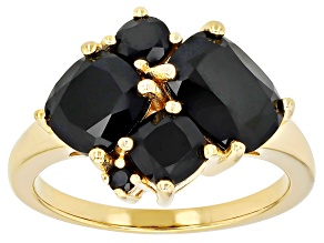Black Spinel 18k Yellow Gold Over Sterling Silver Ring 5.14ctw