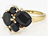 Black Spinel 18k Yellow Gold Over Sterling Silver Ring 5.14ctw