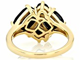 Black Spinel 18k Yellow Gold Over Sterling Silver Ring 5.14ctw