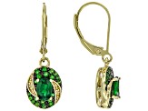 Chrome Diopside With Yellow Diamond 18k Yellow Gold Over Sterling Silver Earrings 1.19ctw