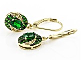 Chrome Diopside With Yellow Diamond 18k Yellow Gold Over Sterling Silver Earrings 1.19ctw