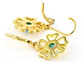 Blue Sleeping Beauty Turquoise 18k Yellow Gold Over Sterling Silver Earrings