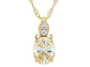 Strontium Titanate With White Zircon 18k Yellow Gold Over Sterling Silver Pendant With Chain 3.34ctw