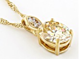 Strontium Titanate With White Zircon 18k Yellow Gold Over Sterling Silver Pendant With Chain 3.34ctw