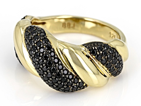 Black Spinel 18k Yellow Gold Over Sterling Silver Ring 0.72ctw