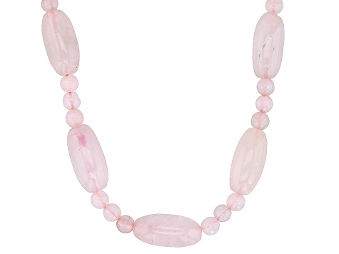 Rose Quartz 18k Yellow Gold Over Sterling Silver Necklace