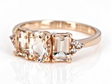 Morganite With White Zircon 18k Rose Gold Over Sterling Silver Ring 1.65ctw